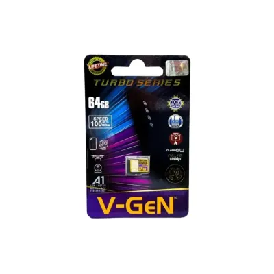 Micro SD V-gen 64GB Class 10 TURBO SERIES Memory Card