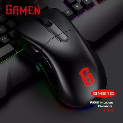 GAMEN GM810 Braided Wire RGB Macro Define Gaming Mouse 12000DPI