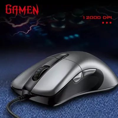 GAMEN GM810 Braided Wire RGB Macro Define Gaming Mouse 12000DPI