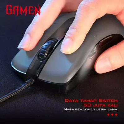 GAMEN GM810 Braided Wire RGB Macro Define Gaming Mouse 12000DPI