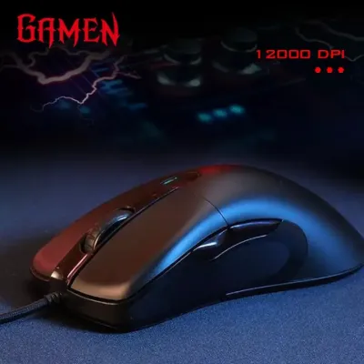 GAMEN GM810 Braided Wire RGB Macro Define Gaming Mouse 12000DPI