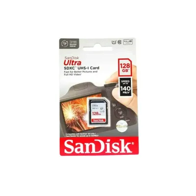 SD Card 128GB Sandisk 140Mbps Ultra Memory Card Memori Kamera