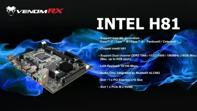 Motherboard VenomRX H81 NVMe Support LGA 1150
