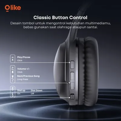 Olike Titan H1S Wireless Headphone Bluetooth Bass Max HiFi Sound BT 5.4 - Creamy White