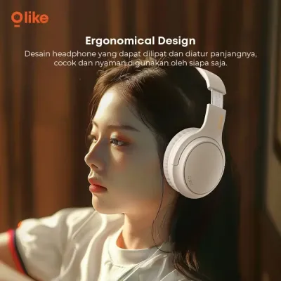 Olike Titan H1S Wireless Headphone Bluetooth Bass Max HiFi Sound BT 5.4 - Creamy White