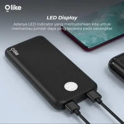 Olike P1 Powerbank 10000mAh Dual Port USB Type-C With LED