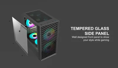 VenomRX Casing PC Hyperion M-ATX With 2x120mm Fixed RGB Fan