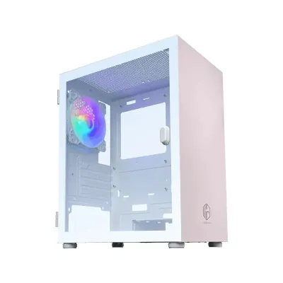 Casing PC Cube Gaming Simplicity M-ATX Left Side Tempered Glass Include 1 Fan - Putih