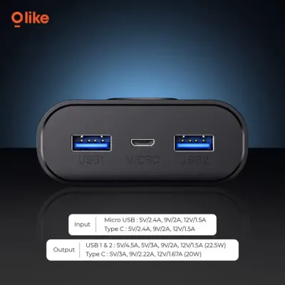 Olike P6 Powerbank 20000mAh LED 22.5W Blitz Super Fast Charging VOOC