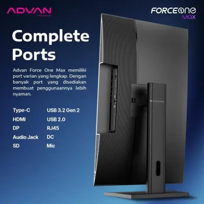 Advan Force One Max AIO All In One PC Desktop i5 1240P 16GB 512GB 27" FHD Windows 11 - 16/512GB NVMe