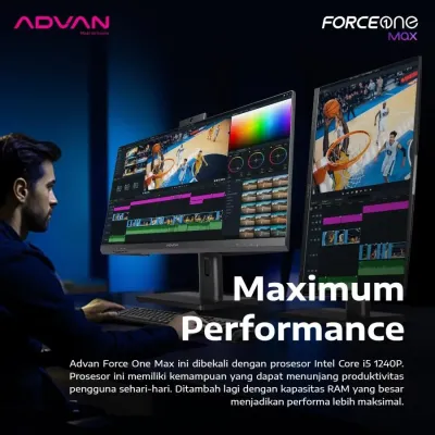 Advan Force One Max AIO All In One PC Desktop i5 1240P 16GB 512GB 27" FHD Windows 11 - 16/512GB NVMe