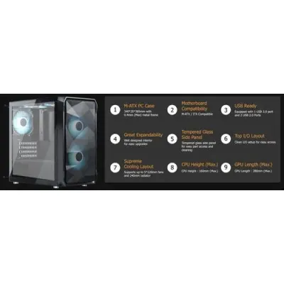VENOMRX PRAVA INCLUDE 2 FAN ARGB - mATX