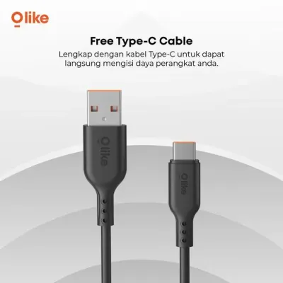 Olike R1C Car Charger 5V 2.4A DUAL USB Output Charger Mobil Kabel usb Type C