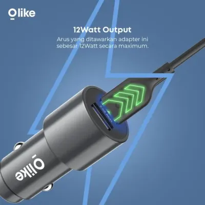 Olike R1C Car Charger 5V 2.4A DUAL USB Output Charger Mobil Kabel usb Type C