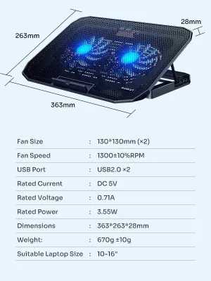 Cooling Pad Notebook Robot RCP10 + Mobile Phone Stand