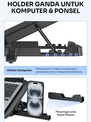 Cooling Pad Notebook Robot RCP10 + Mobile Phone Stand