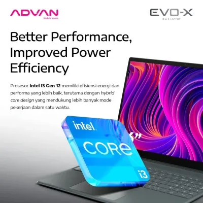 Advan Evo-X 16 2in1 Intel i3-1215U 12GB SSD 512GB 16″ 2.5K W11