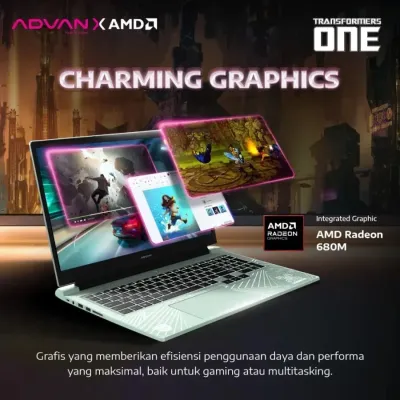 Advan Pixwar X Transformer AMD Ryzen 7 8745HS Ram 16gb DDR5 SSD 512gb Touchscreen